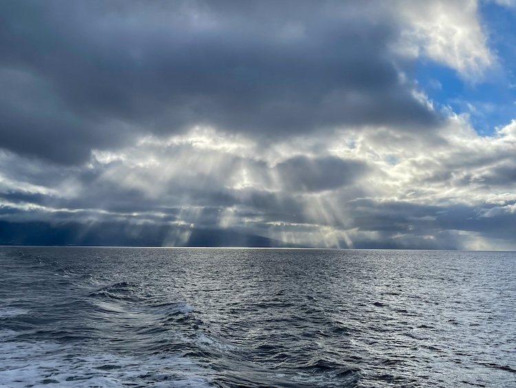 View of the open ocean from the inter-island ferry in the Azores