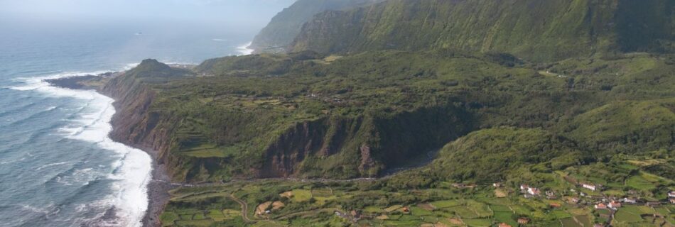 A view from Miradouro do Portal looking down at the village of Fajãzinha in Flores