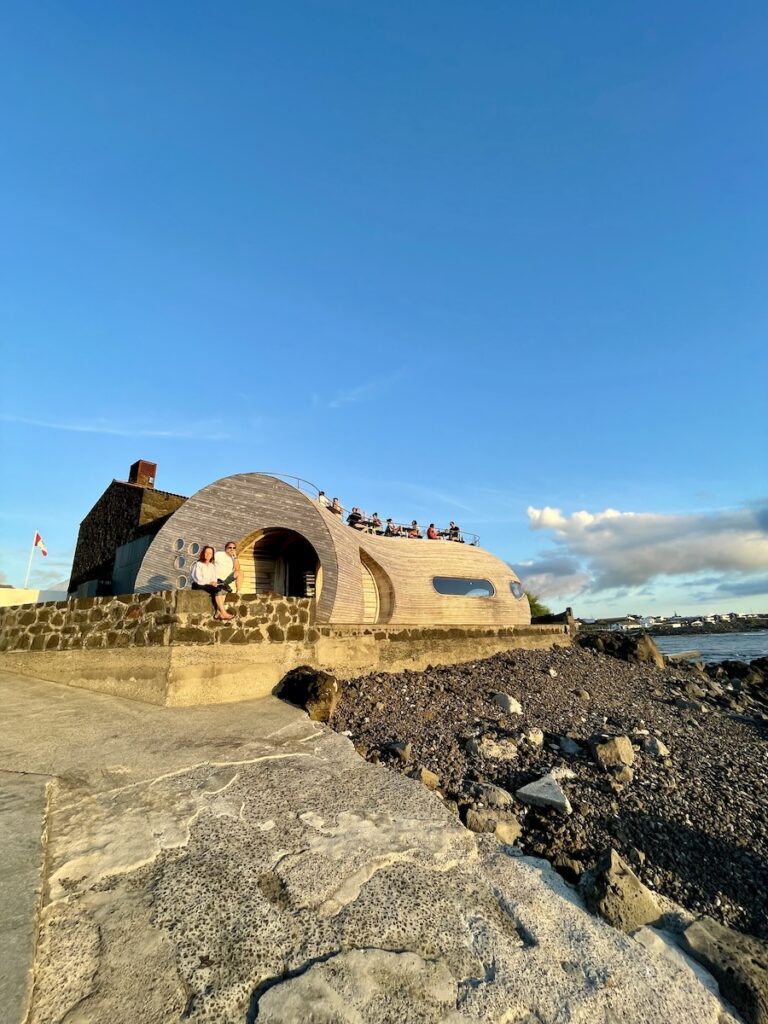 Cella bar during golden hour on pico Azores