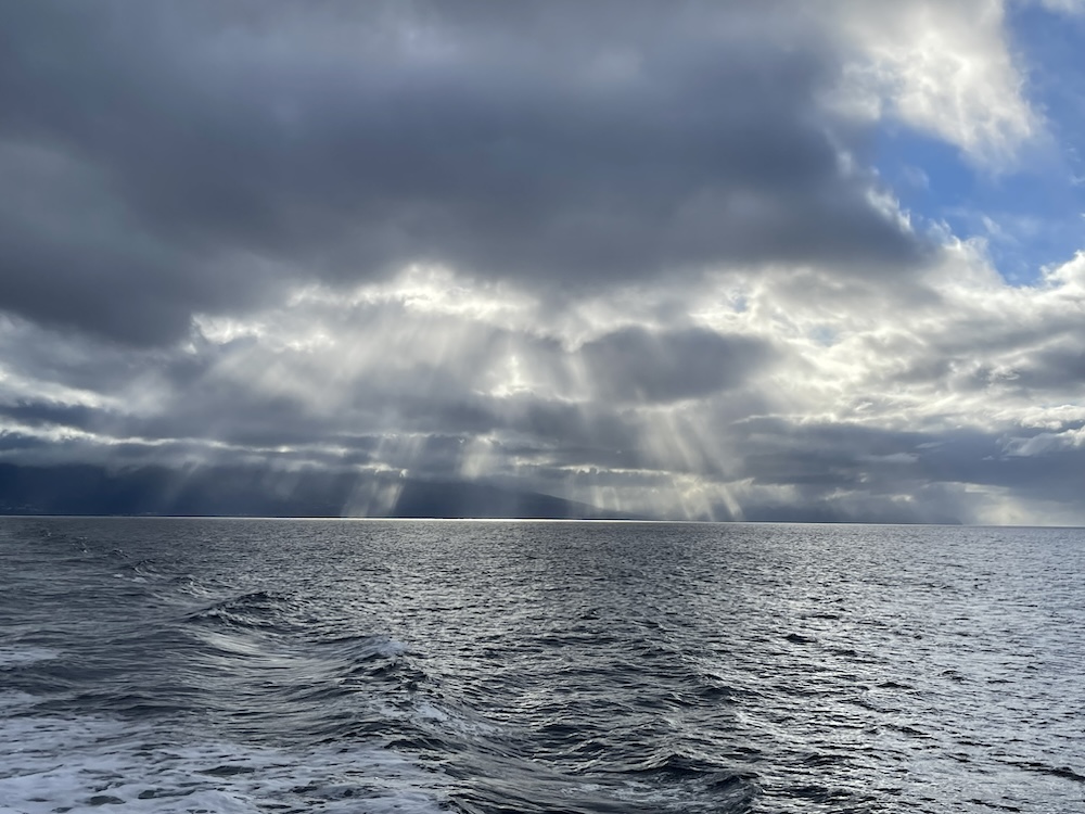 Open ocean in the Azores on an overcast day